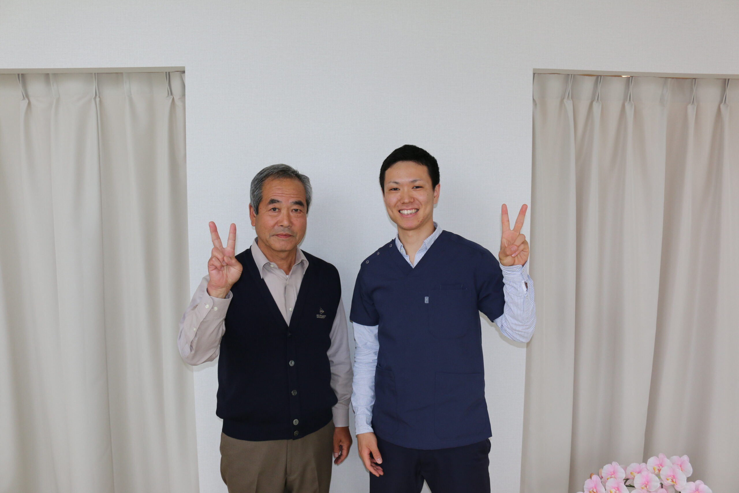 お客様との2ショット（整体信玄）